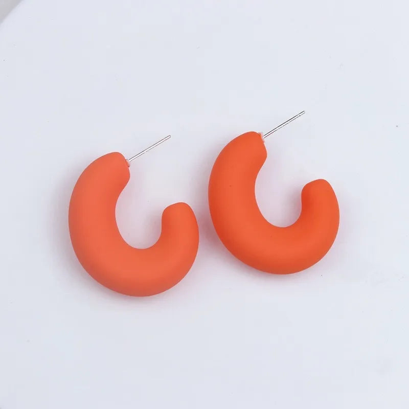 1 Pair Simple Style Solid Color Spray Paint Arylic Ear Studs