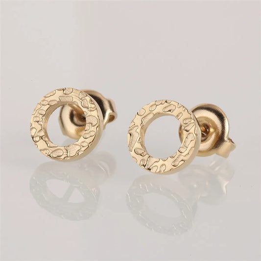 1 Pair Simple Style Solid Color Stainless Steel Plating 14k Gold Plated Ear Studs