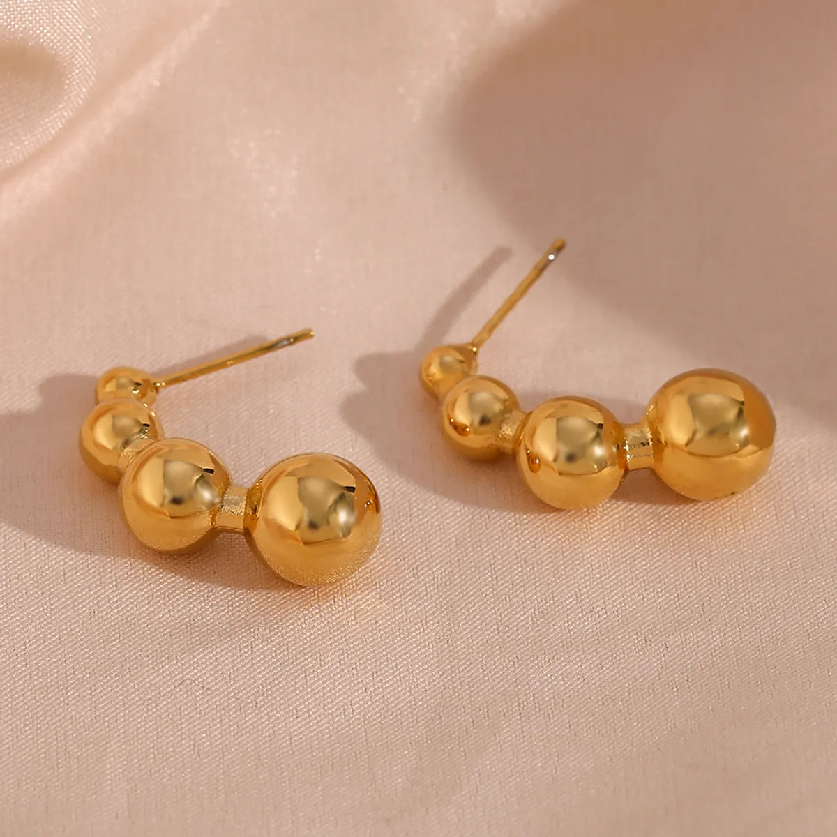 1 Pair Simple Style Solid Color Plating Stainless Steel 18k Gold Plated Ear Studs