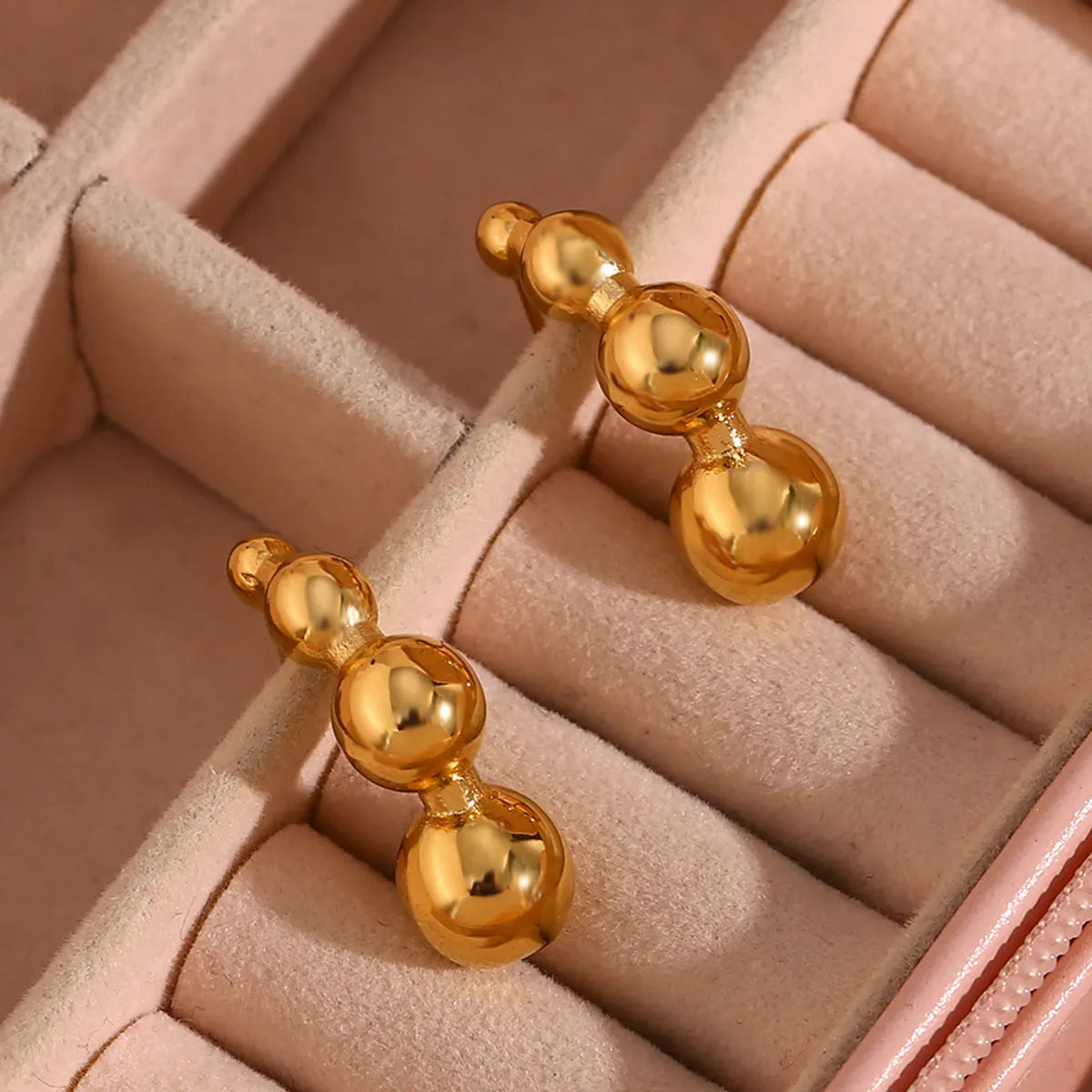 1 Pair Simple Style Solid Color Plating Stainless Steel 18k Gold Plated Ear Studs