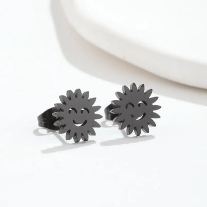 1 Pair Simple Style Solid Color Stainless Steel Plating Earrings