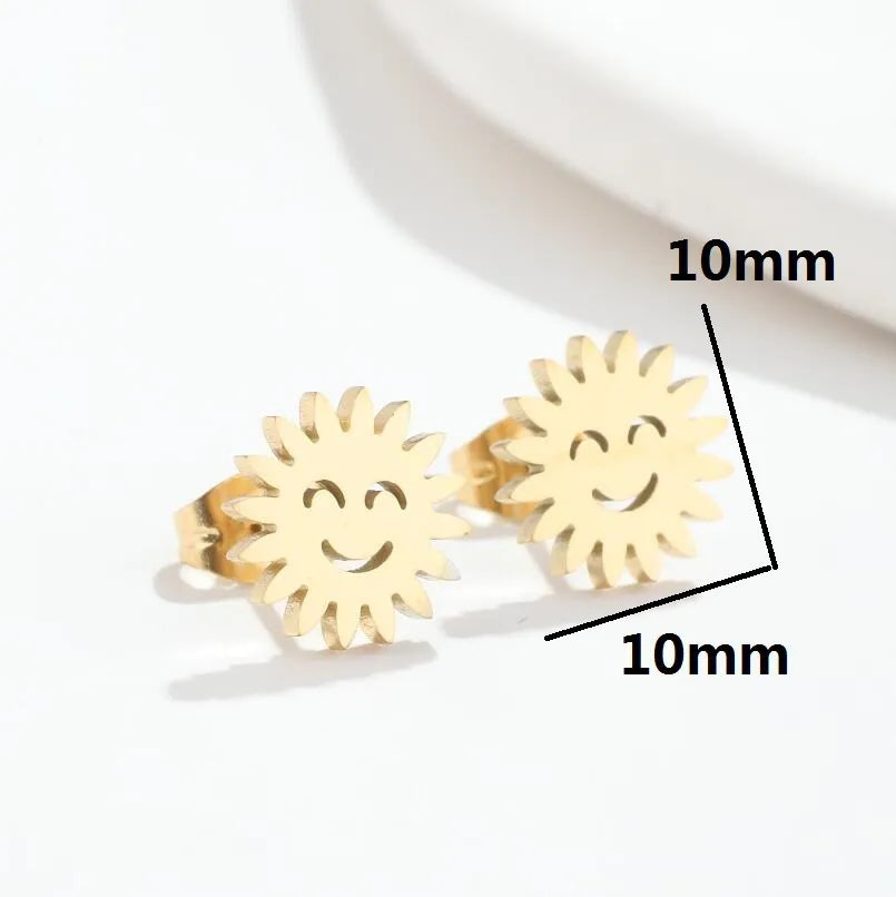 1 Pair Simple Style Solid Color Stainless Steel Plating Earrings