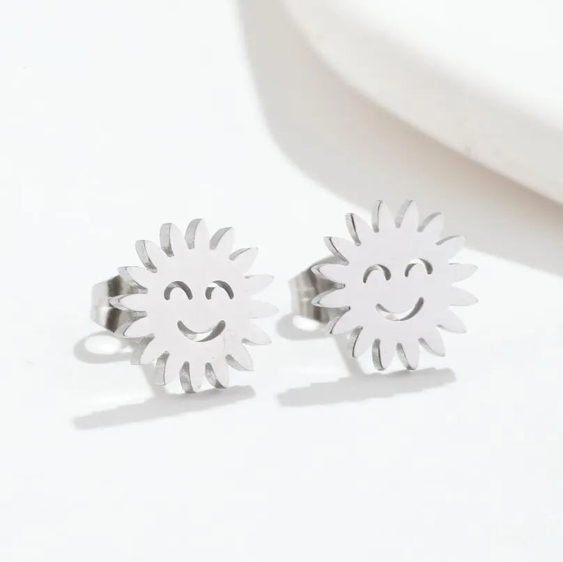 1 Pair Simple Style Solid Color Stainless Steel Plating Earrings