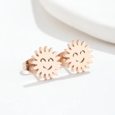 1 Pair Simple Style Solid Color Stainless Steel Plating Earrings