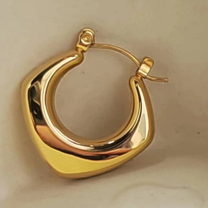 1 Pair Simple Style Solid Color Plating 304 Stainless Steel 18K Gold Plating In The Furnace Earrings