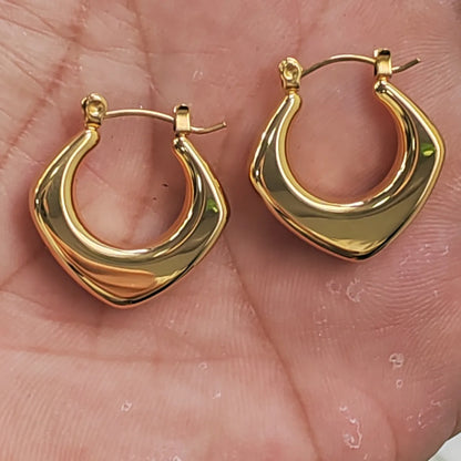 1 Pair Simple Style Solid Color Plating 304 Stainless Steel 18K Gold Plating In The Furnace Earrings