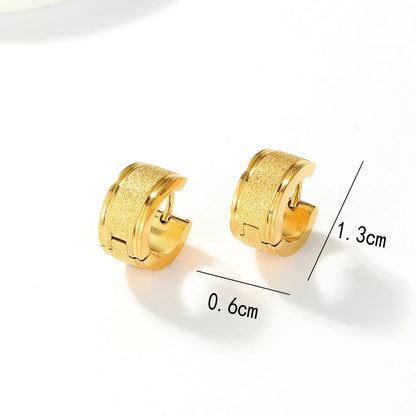 1 Pair Simple Style Solid Color Stainless Steel Plating Hoop Earrings