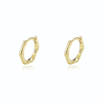 1 Pair Simple Style Solid Color Sterling Silver Plating Gold Plated Earrings