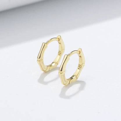 1 Pair Simple Style Solid Color Sterling Silver Plating Gold Plated Earrings