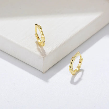 1 Pair Simple Style Solid Color Sterling Silver Plating Gold Plated Earrings