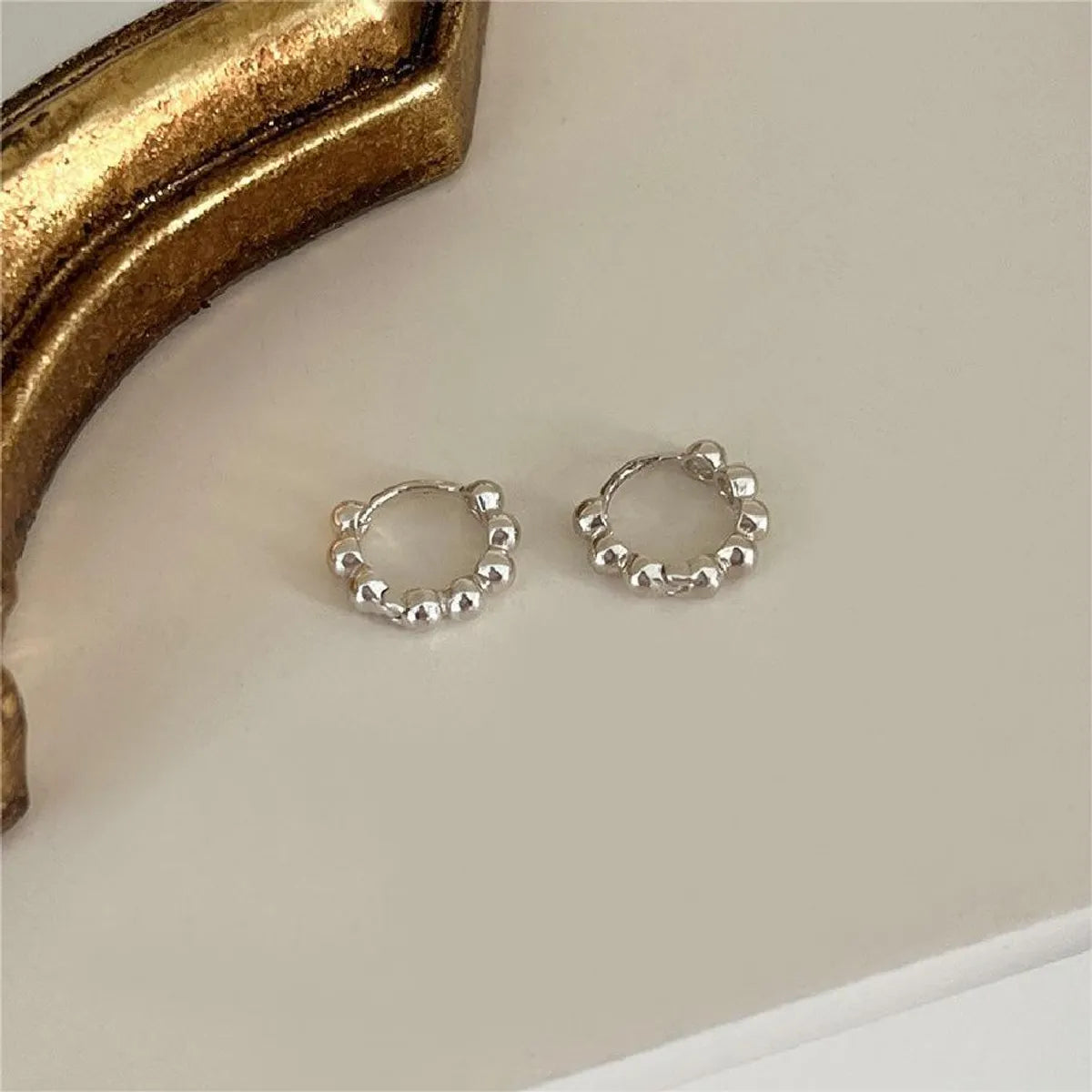 1 Pair Simple Style Solid Color Sterling Silver Plating Gold Plated Earrings