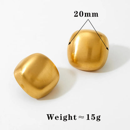 1 Pair Simple Style Solid Color Three-Dimensional 304 Stainless Steel No Inlaid 16K Gold Plated White Gold Plated Gold Plated Ear Studs