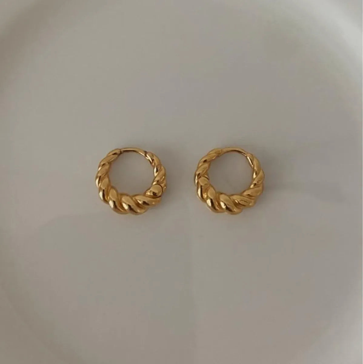 1 Pair Simple Style Spiral Stripe Sterling Silver Plating 18k Gold Plated Earrings