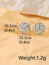 1 Pair Simple Style Sports Basketball Football Painted Epoxy Plating Alloy 14k Gold Plated Ear Studs