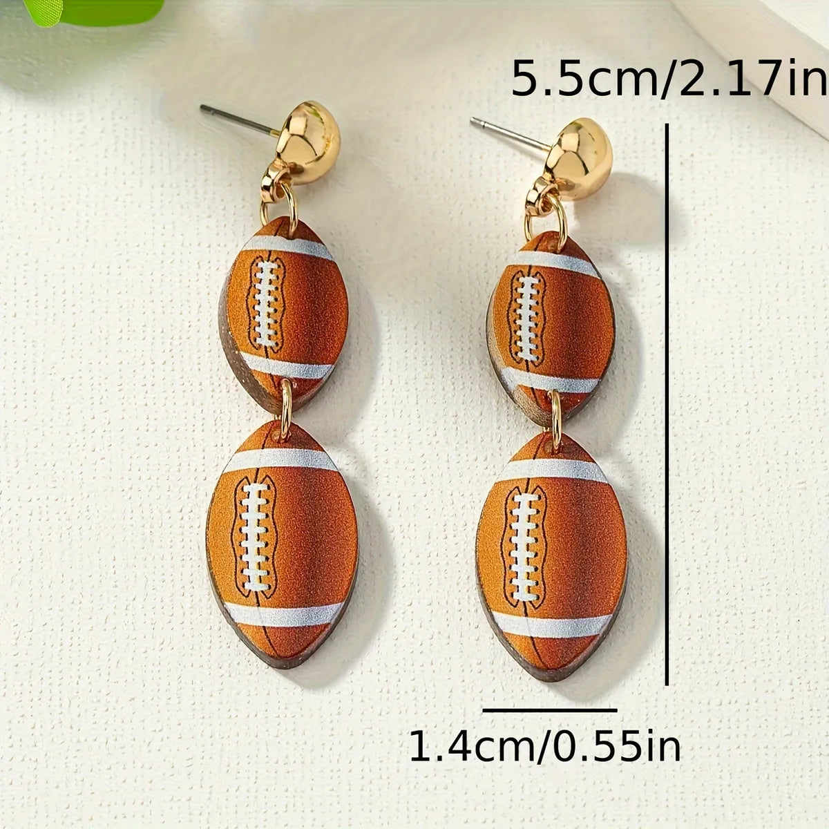 1 Pair Simple Style Sports Rugby Arylic Drop Earrings