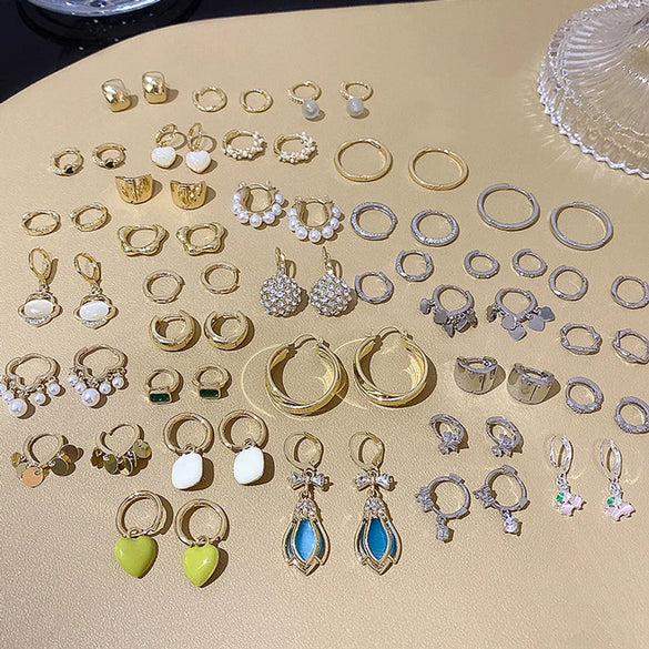 1 Pair Simple Style Square Flower Alloy Inlay Rhinestones Pearl Women'S Drop Earrings Earrings Ear Studs