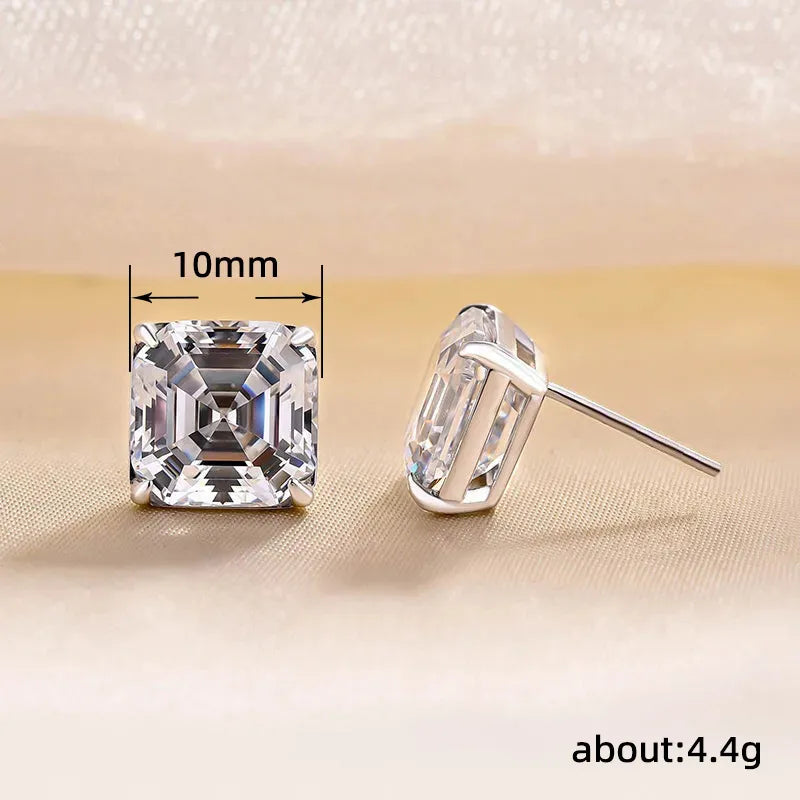 1 Pair Simple Style Square Inlay Copper Zircon Ear Studs