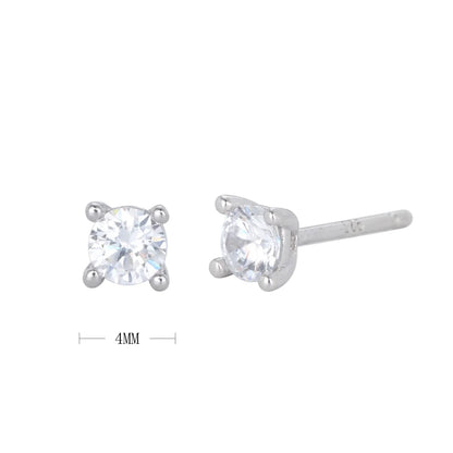 1 Pair Simple Style Square Inlay Sterling Silver Artificial Gemstones Ear Studs