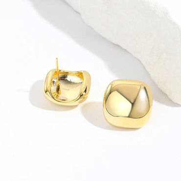 1 Pair Simple Style Square Plating Brass Ear Studs