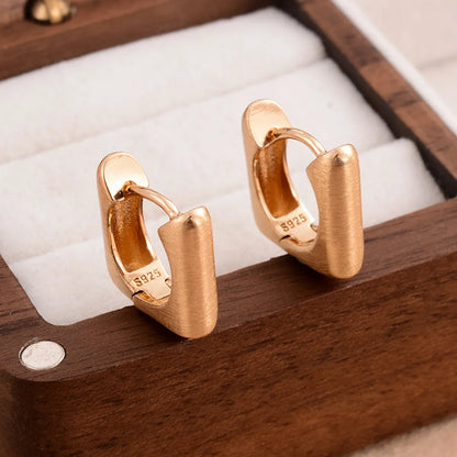 1 Pair Simple Style Square Plating Copper Silver Plated Earrings