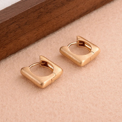 1 Pair Simple Style Square Plating Copper Silver Plated Earrings