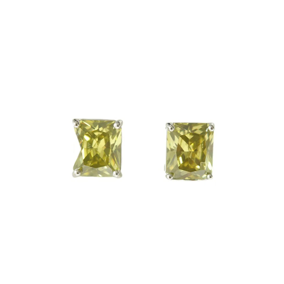 1 Pair Simple Style Square Plating Inlay Copper Zircon Ear Studs