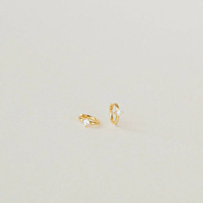 1 Pair Simple Style Square Plating Inlay Copper Zircon Gold Plated Earrings