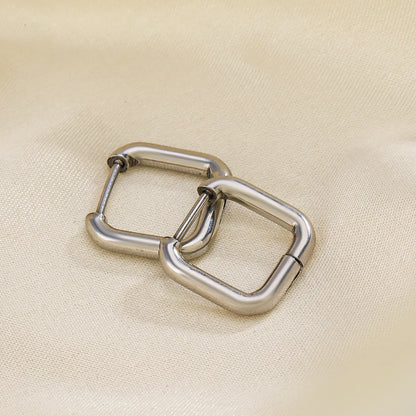 1 Pair Simple Style Square Plating Stainless Steel 18k Gold Plated Earrings