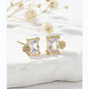 1 Pair Simple Style Square Solid Color Plating Inlay Copper Zircon 18k Gold Plated Ear Studs