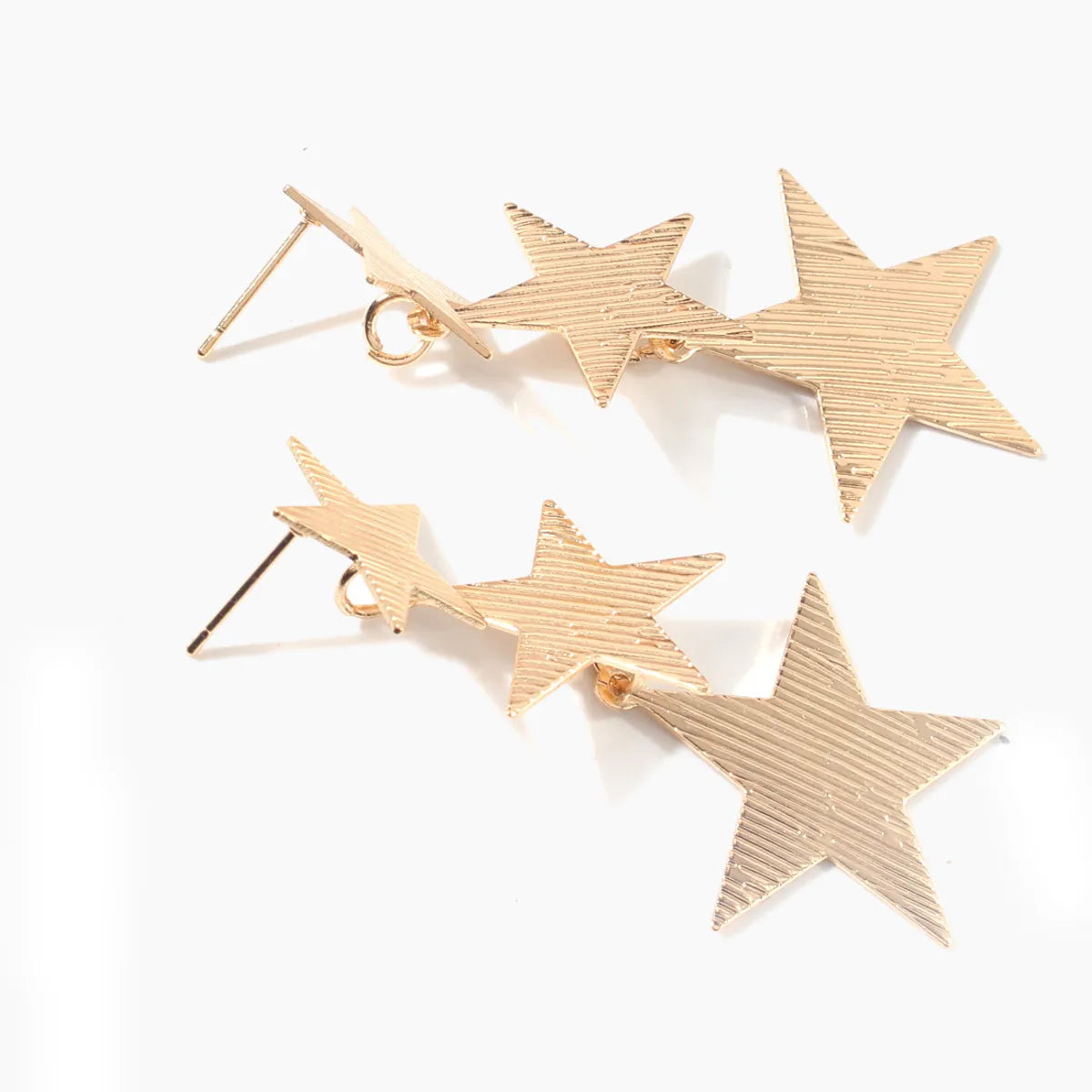 1 Pair Simple Style Square Star Metal Side Stripe Women's Drop Earrings