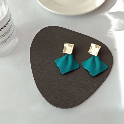 1 Pair Simple Style Square Stoving Varnish Iron Drop Earrings