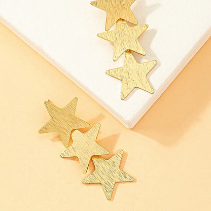 1 Pair Simple Style Star Alloy Drop Earrings