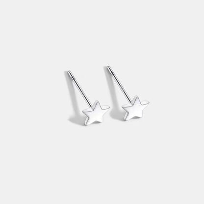 1 Pair Simple Style Star Heart Shape Crown Inlay Sterling Silver Zircon Ear Studs