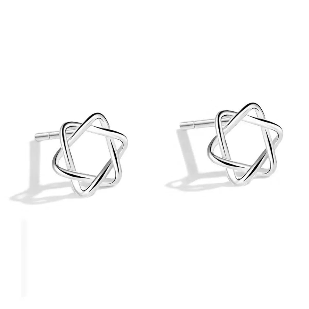 1 Pair Simple Style Star Heart Shape Crown Inlay Sterling Silver Zircon Ear Studs