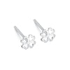 1 Pair Simple Style Star Heart Shape Crown Inlay Sterling Silver Zircon Ear Studs