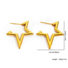 1 Pair Simple Style Star Heart Shape Titanium Steel Earrings