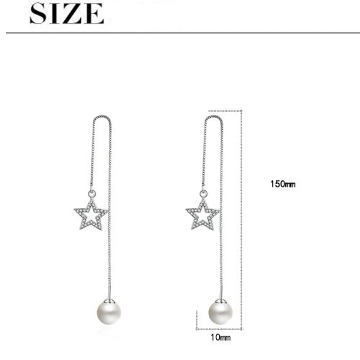 1 Pair Simple Style Star Hollow Out Inlay Copper Artificial Pearls Zircon Ear Line