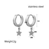 1 Pair Simple Style Star Inlay 304 Stainless Steel Zircon 18K Gold Plated Drop Earrings