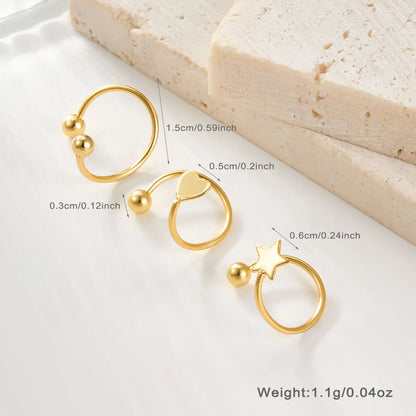 1 Pair Simple Style Star Moon Plating Sterling Silver 18k Gold Plated Rhodium Plated Ear Studs