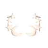 1 Pair Simple Style Star Moon Stainless Steel Ear Studs