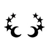 1 Pair Simple Style Star Moon Stainless Steel Ear Studs