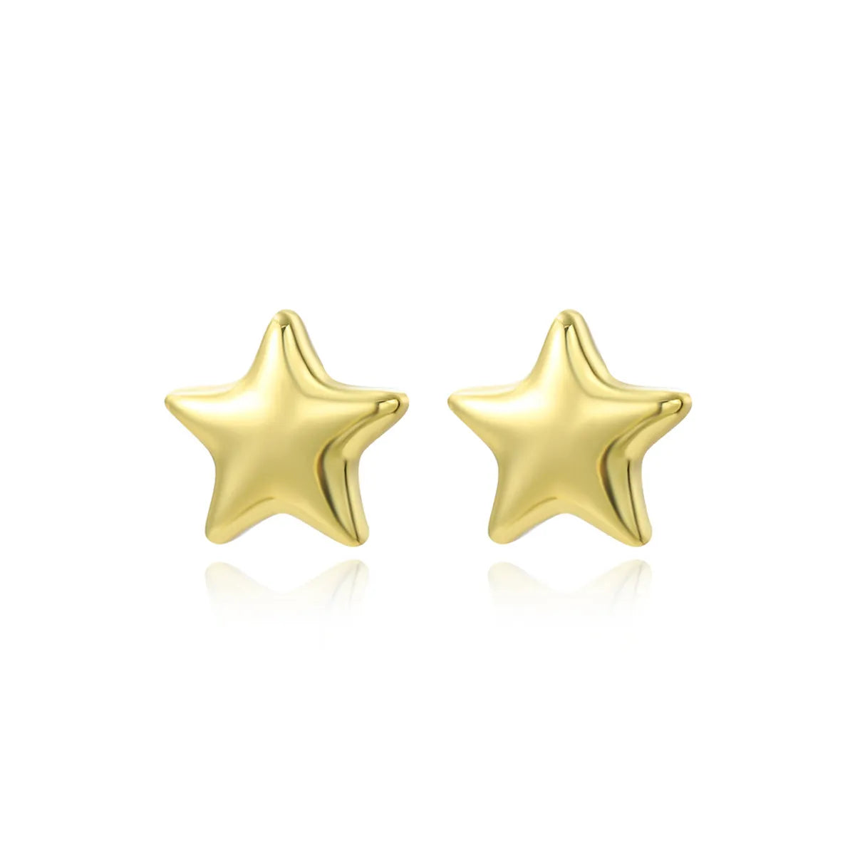 1 Pair Simple Style Star Plating Copper Gold Plated Ear Studs