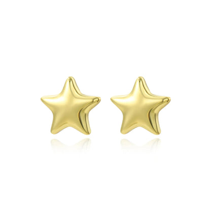 1 Pair Simple Style Star Plating Copper Gold Plated Ear Studs