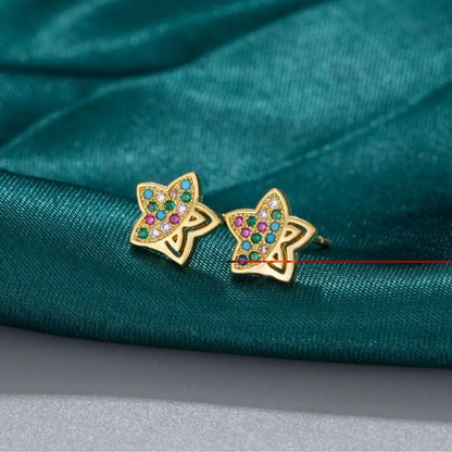 1 Pair Simple Style Star Plating Hollow Out Inlay Copper Zircon Ear Studs