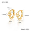 1 Pair Simple Style Star Plating Inlay Sterling Silver Zircon 18k Gold Plated White Gold Plated Earrings