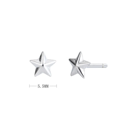 1 Pair Simple Style Star Plating Sterling Silver Ear Studs