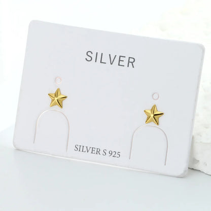 1 Pair Simple Style Star Plating Sterling Silver Ear Studs