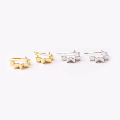 1 Pair Simple Style Star Plating Sterling Silver Ear Studs