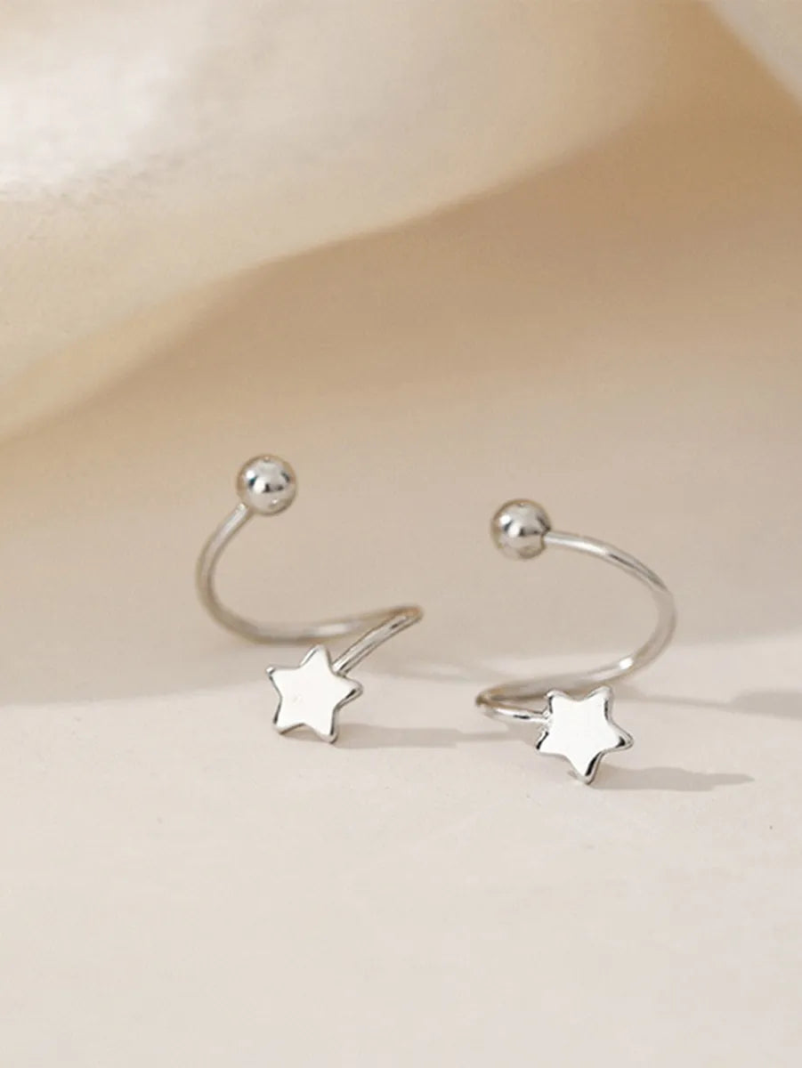 1 Pair Simple Style Star Stainless Steel Ear Studs