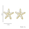 1 Pair Simple Style Starfish Inlay Alloy Artificial Pearls 14K Gold Plated Ear Studs